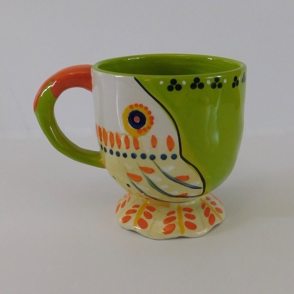ANTHROPOLOGIE Tortua Abstract Pedestal Mug Coffee Tea Colorful Kitchen Boho - Picture 5 of 9